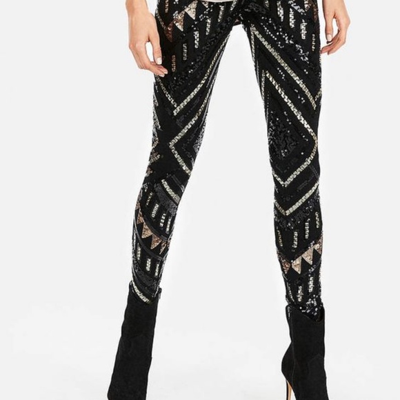 petite sequin leggings